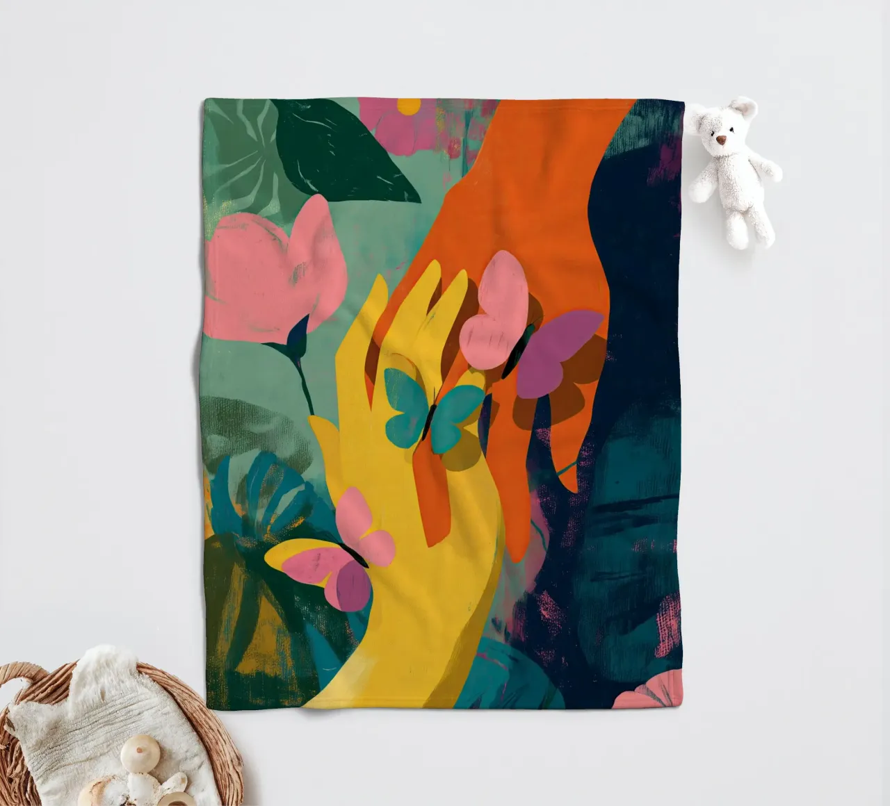 Hands in Bloom coperta in pile da Luca