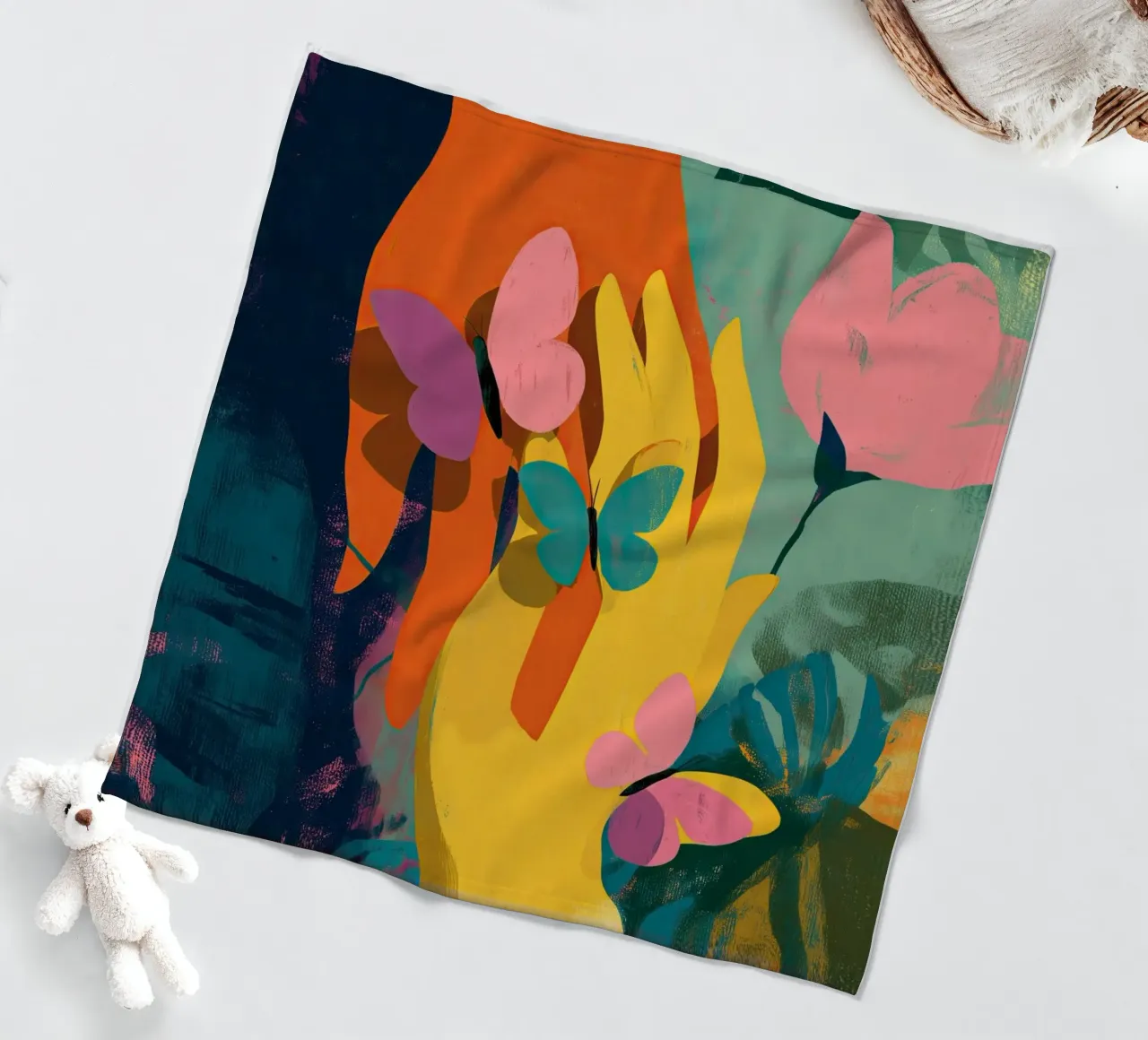 Hands in Bloom coperta in pile da Luca