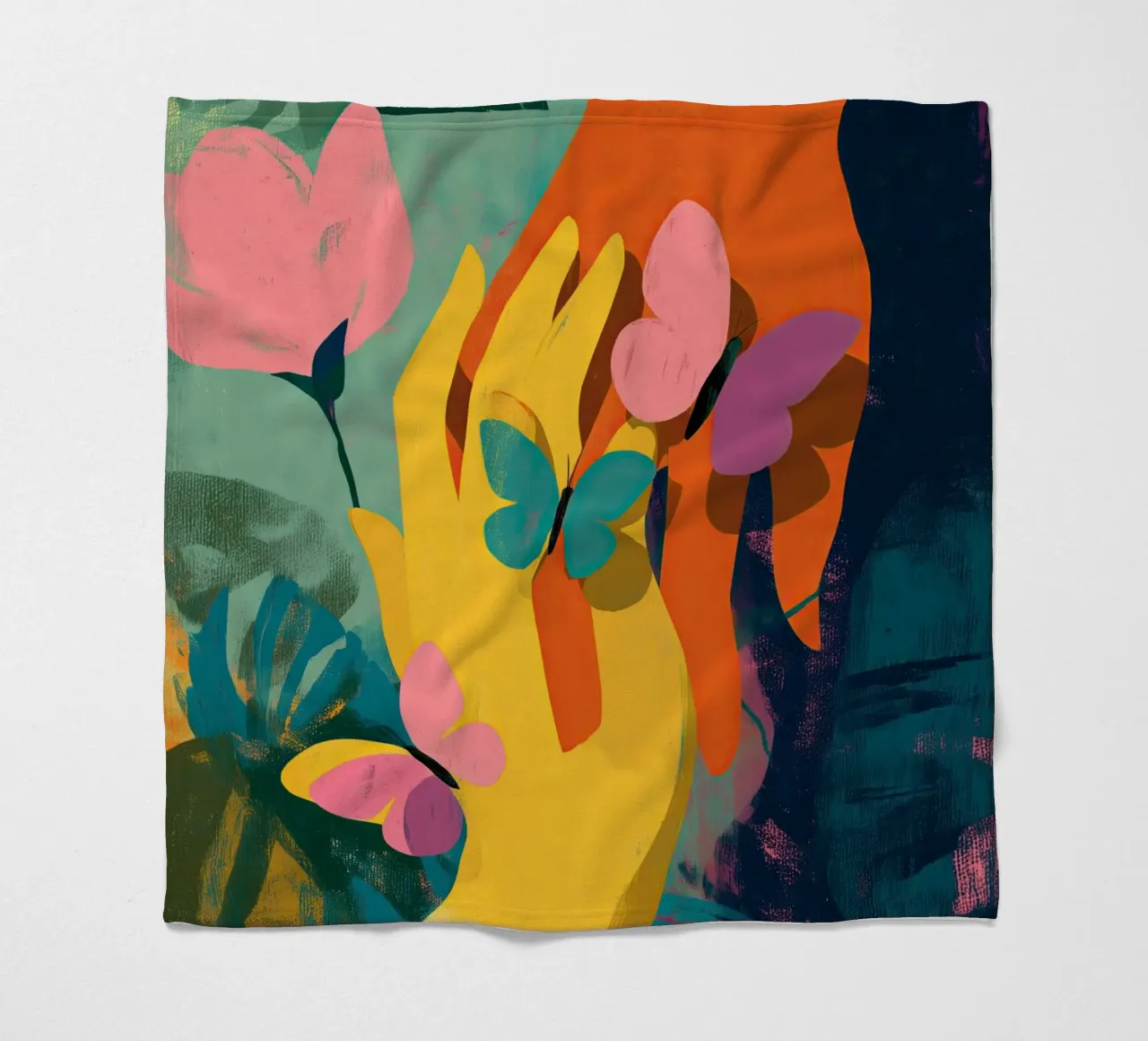 Hands in Bloom coperta in pile da Luca