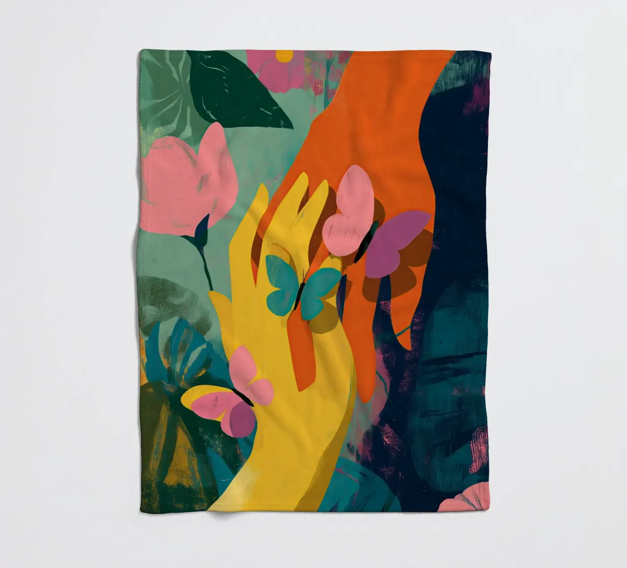 Hands in Bloom coperta in pile da Luca