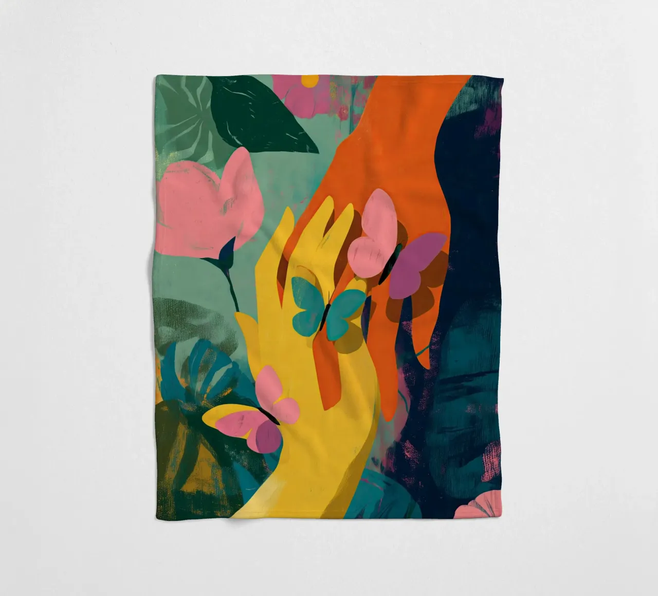 Hands in Bloom coperta in pile da Luca