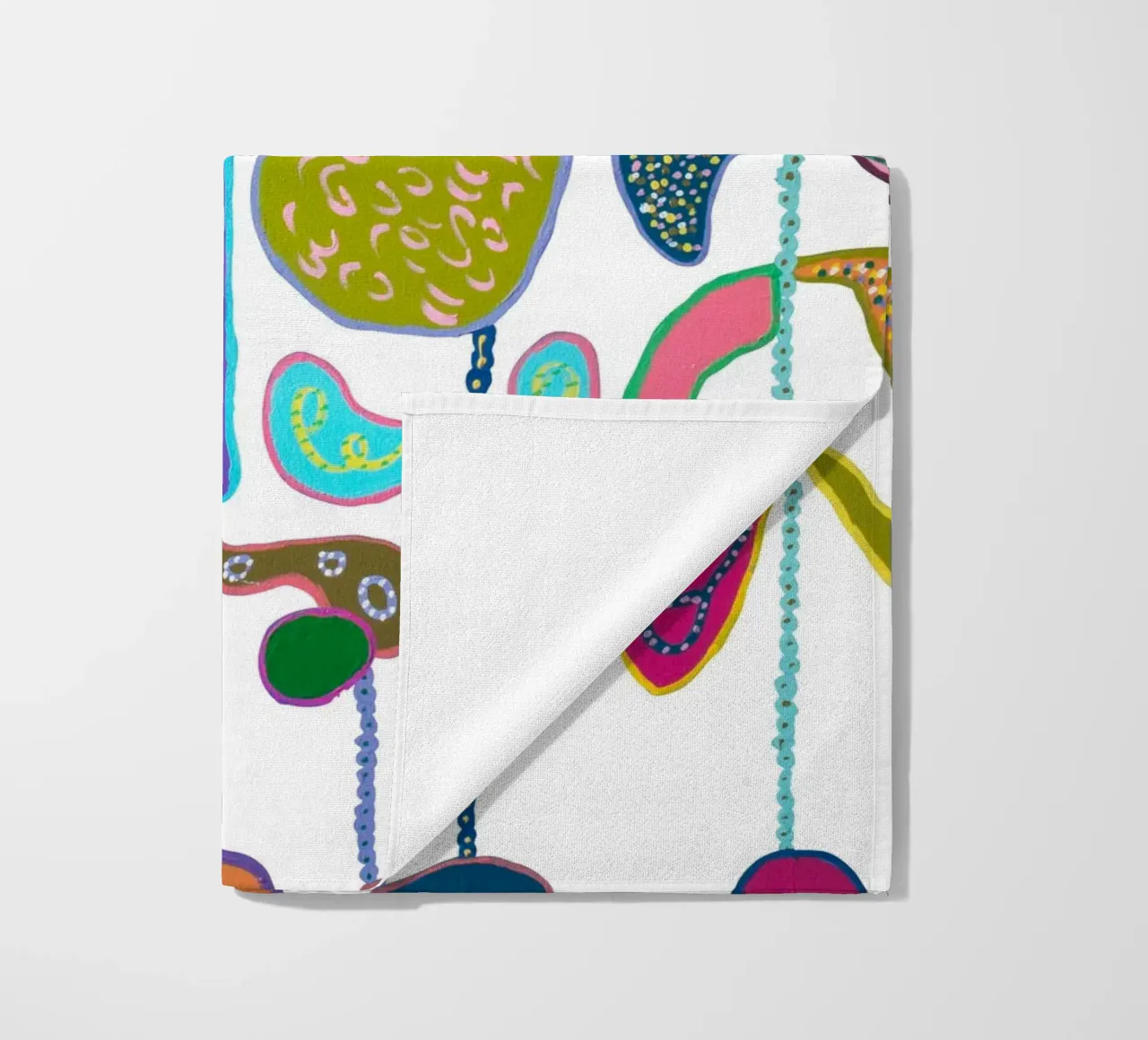 Bliss-White beach towel by Helen Joynson