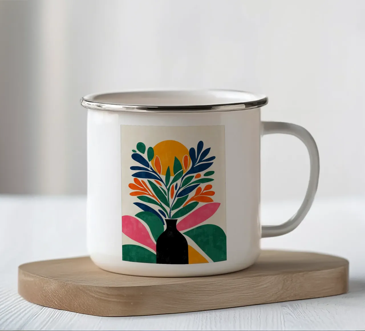 Abstract Botany tazza in smalto da Luca
