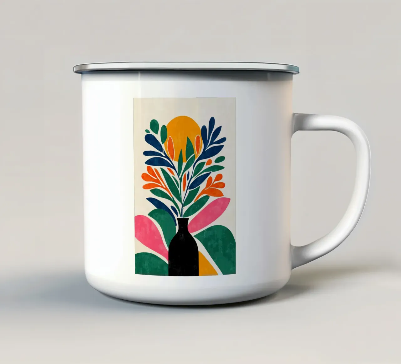 Abstract Botany tazza in smalto da Luca