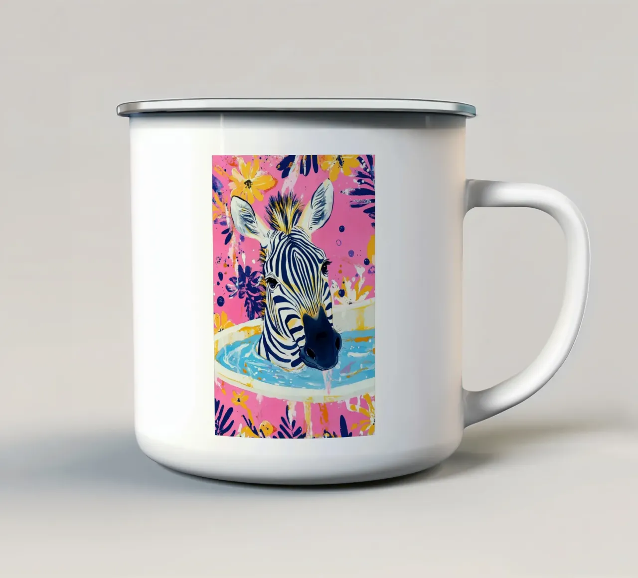 Zebra che fa il bagno tazza in smalto da Aqualine