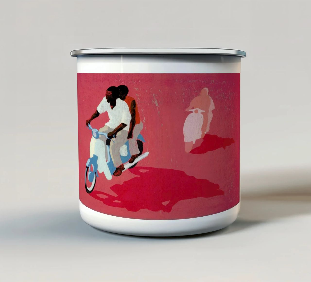 Scooter tazza in smalto da Andy Bridge