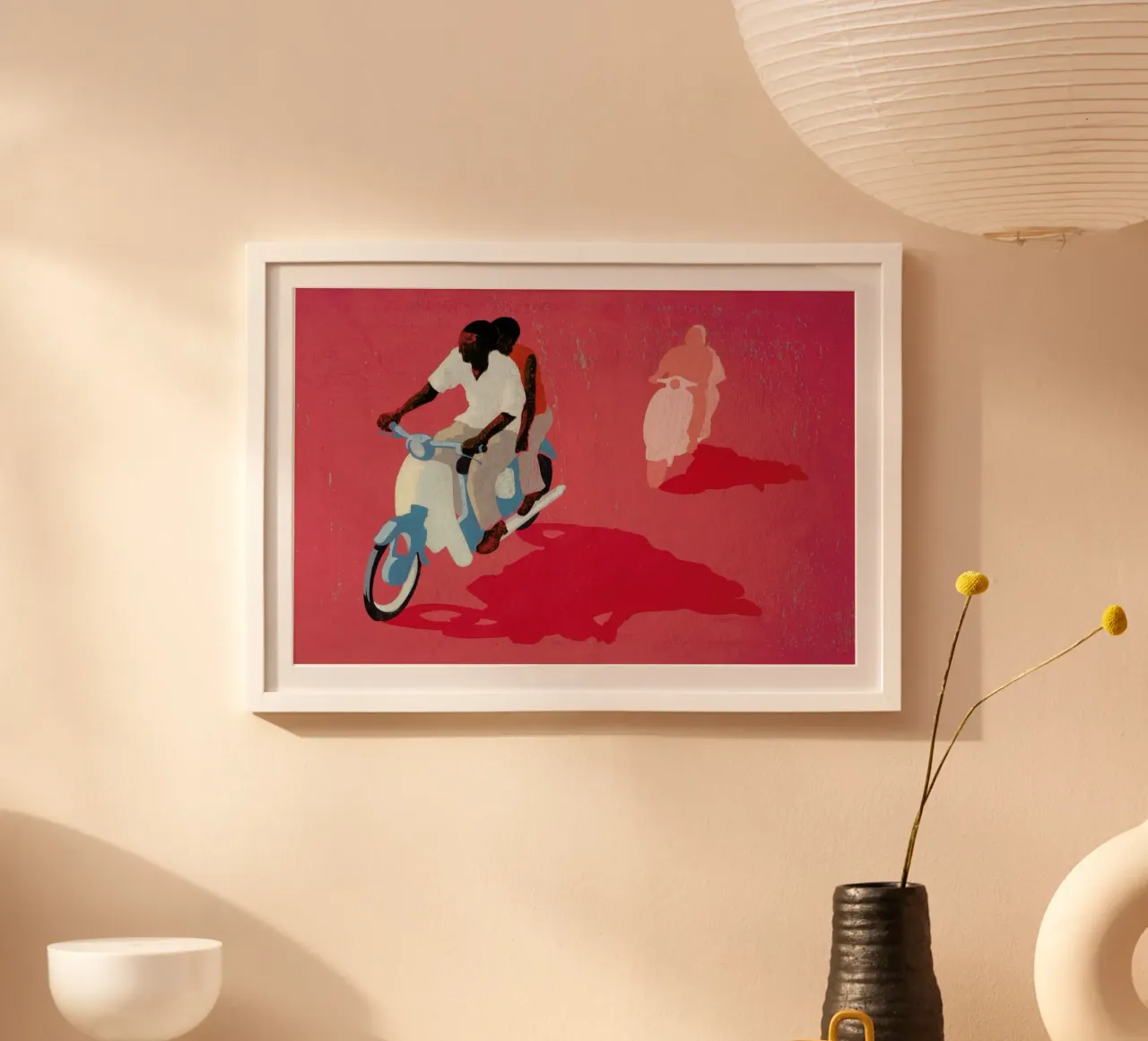Scooter poster con telaio in legno da Andy Bridge