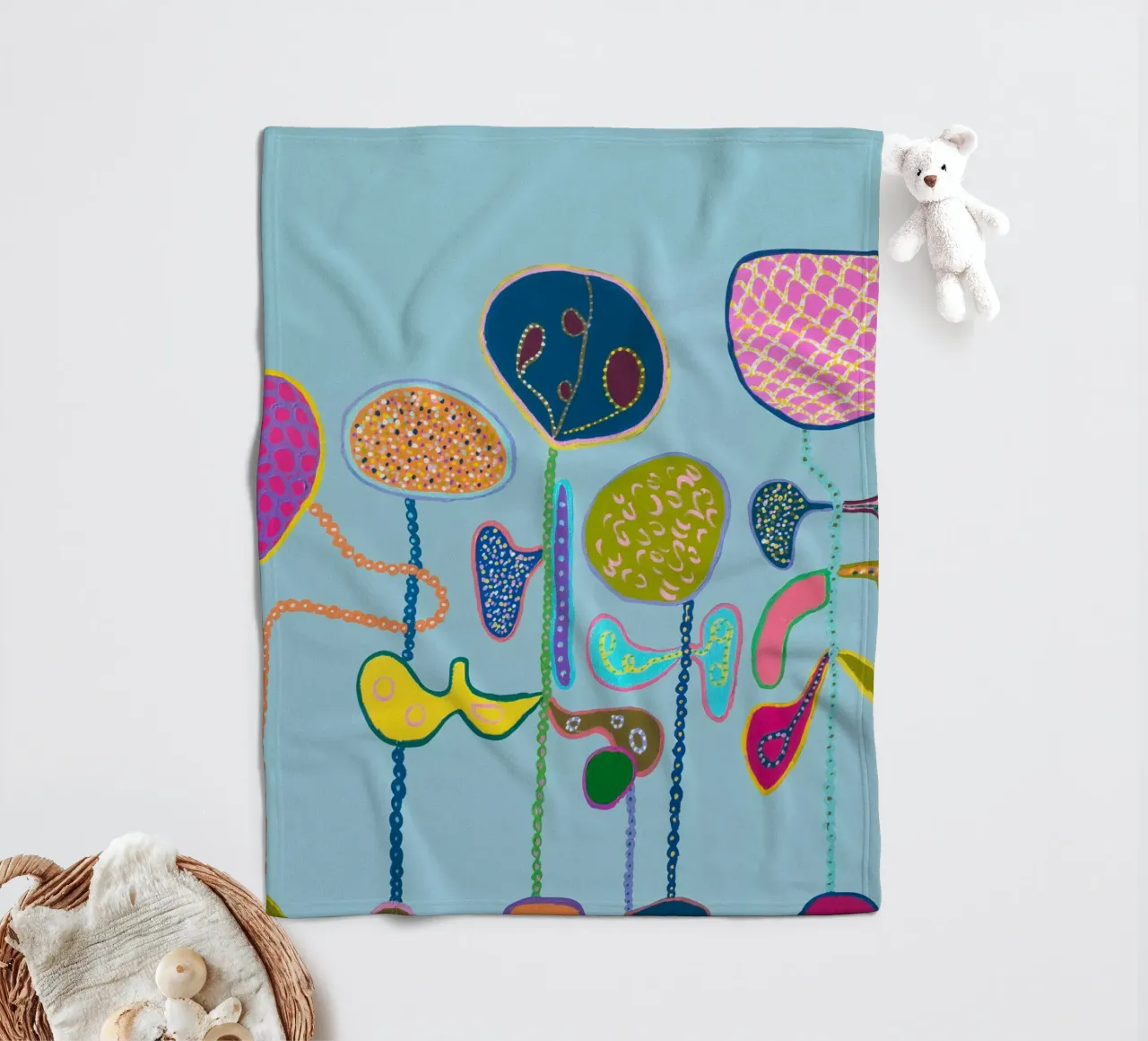 Bliss-Hellblau Fleecedecke von Helen Joynson