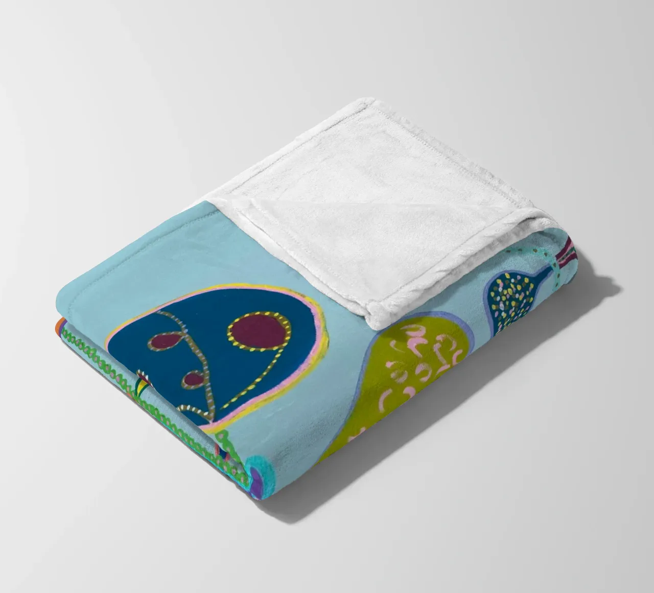 Bliss-Hellblau Fleecedecke von Helen Joynson