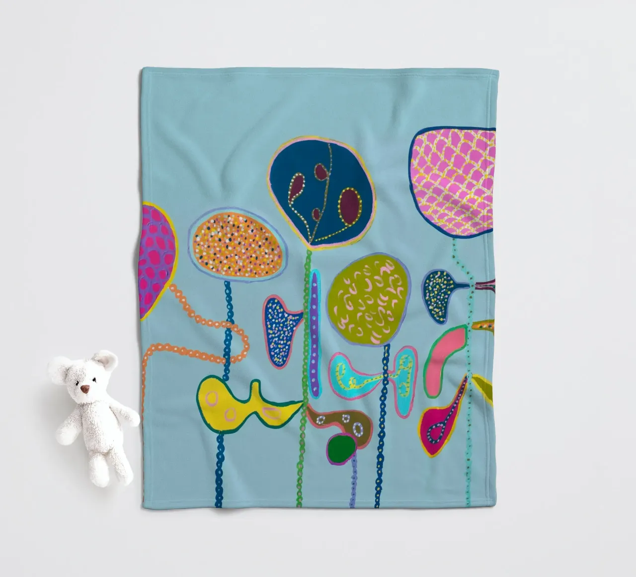 Bliss-Hellblau Fleecedecke von Helen Joynson