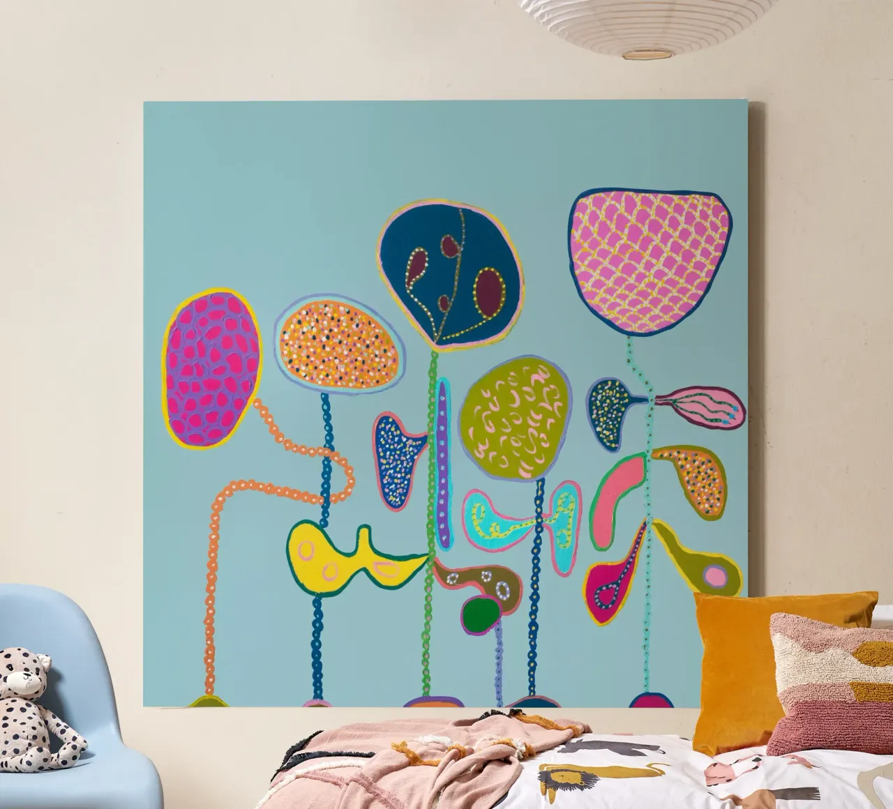 Bliss-Lichtblauw canvas met Baklijst van Helen Joynson
