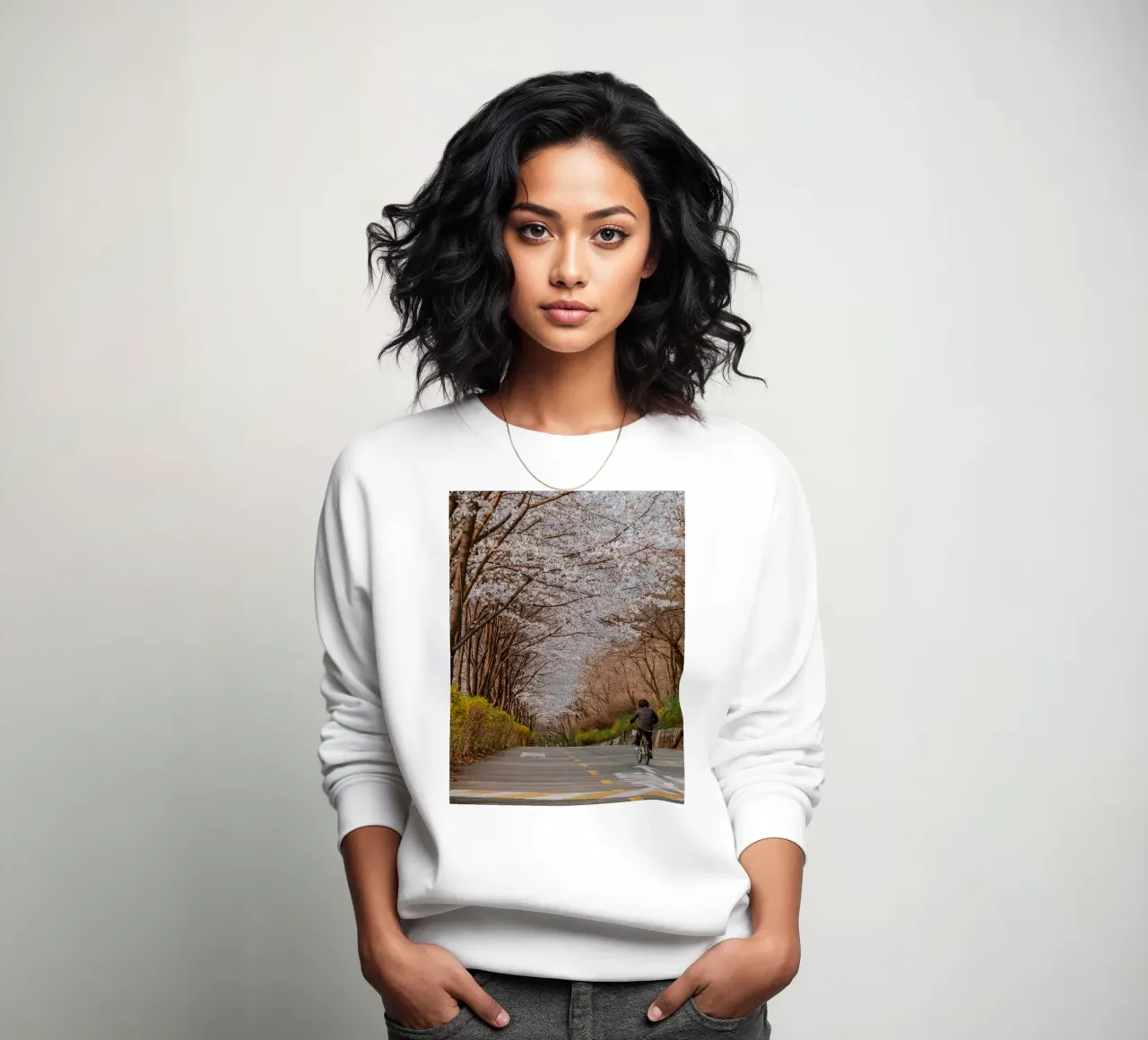 La strada dei ciliegi in fiore a Seul, Corea del Sud felpa da mbgraphx2