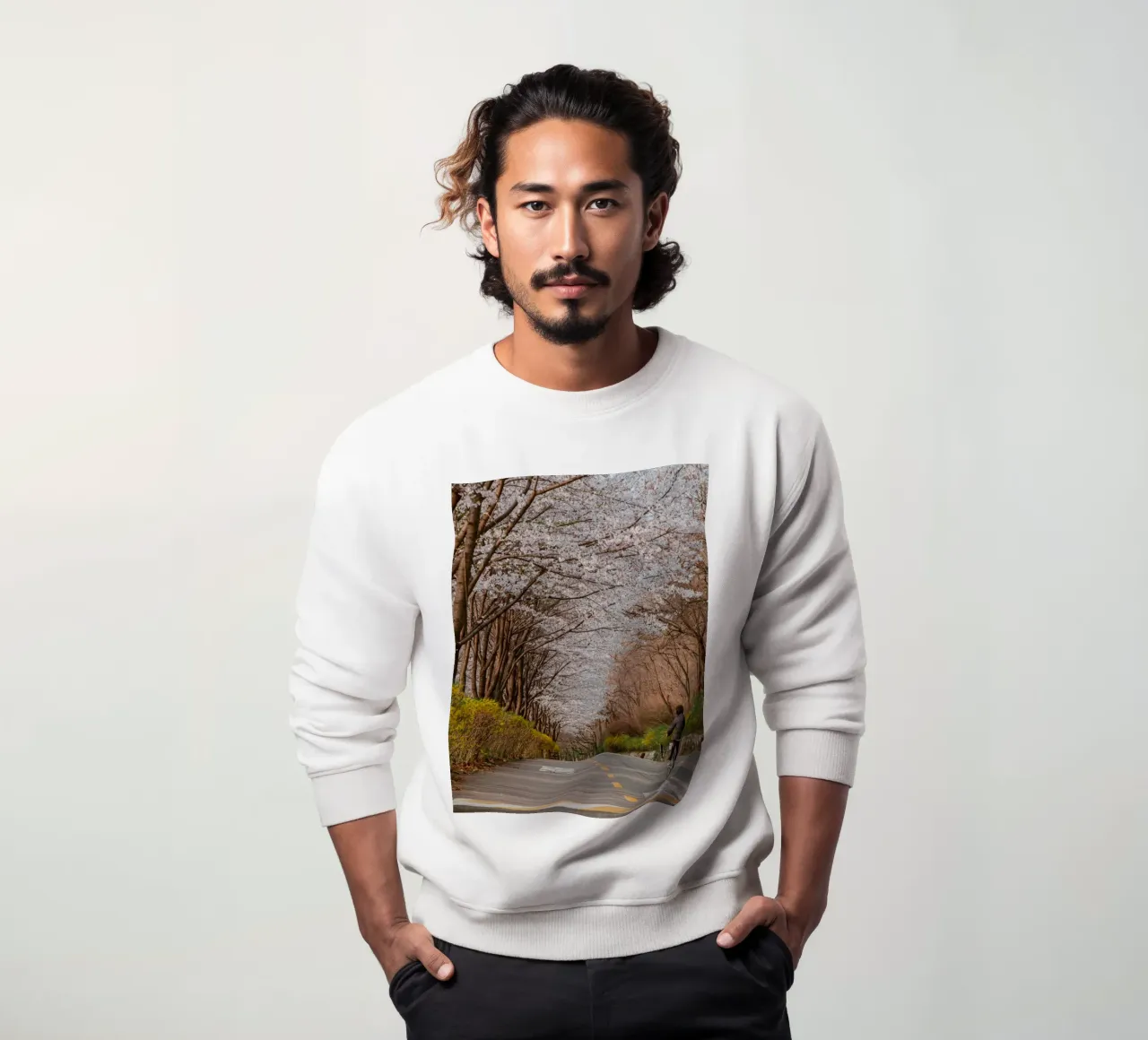 La strada dei ciliegi in fiore a Seul, Corea del Sud felpa da mbgraphx2