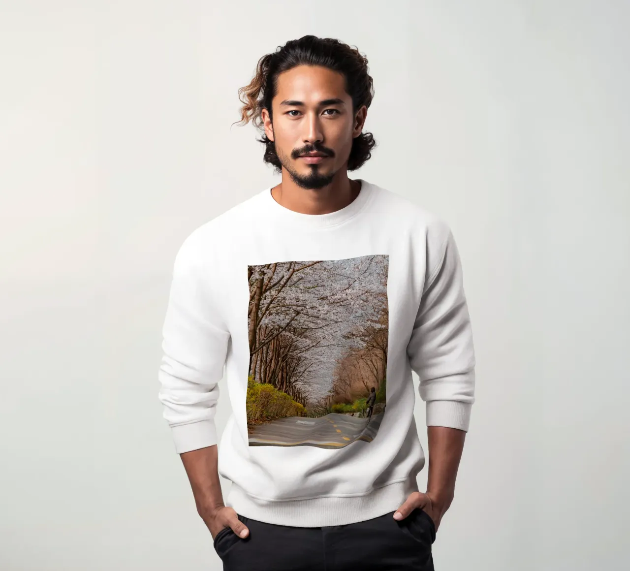 La strada dei ciliegi in fiore a Seul, Corea del Sud felpa da mbgraphx2