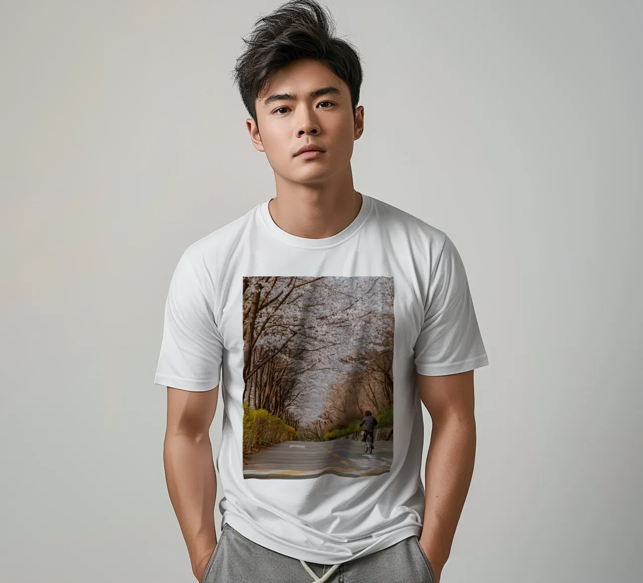 La strada dei ciliegi in fiore a Seul, Corea del Sud t-shirt da mbgraphx2