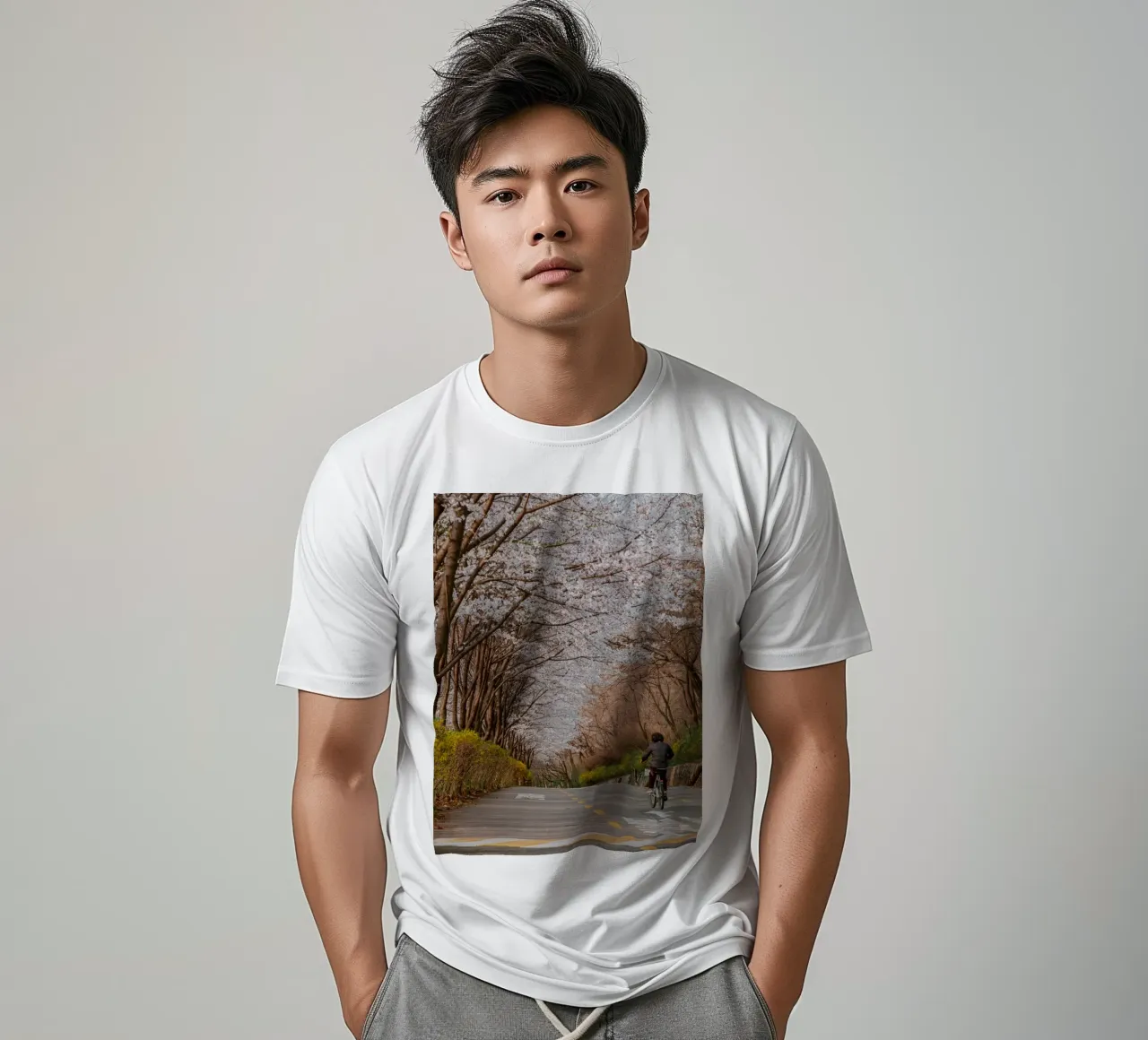 La strada dei ciliegi in fiore a Seul, Corea del Sud t-shirt da mbgraphx2