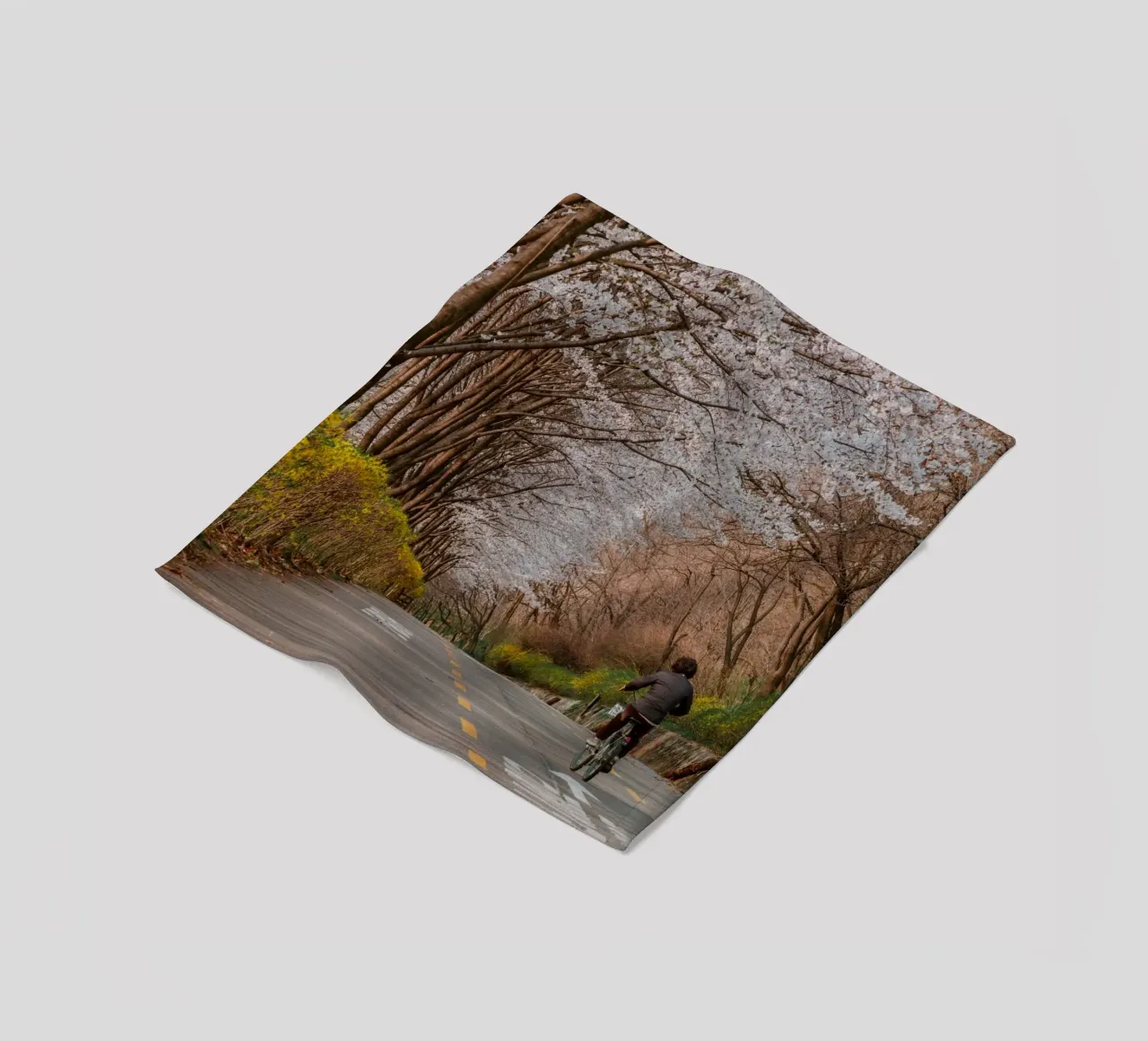 La strada dei ciliegi in fiore a Seul, Corea del Sud coperta in pile da mbgraphx2