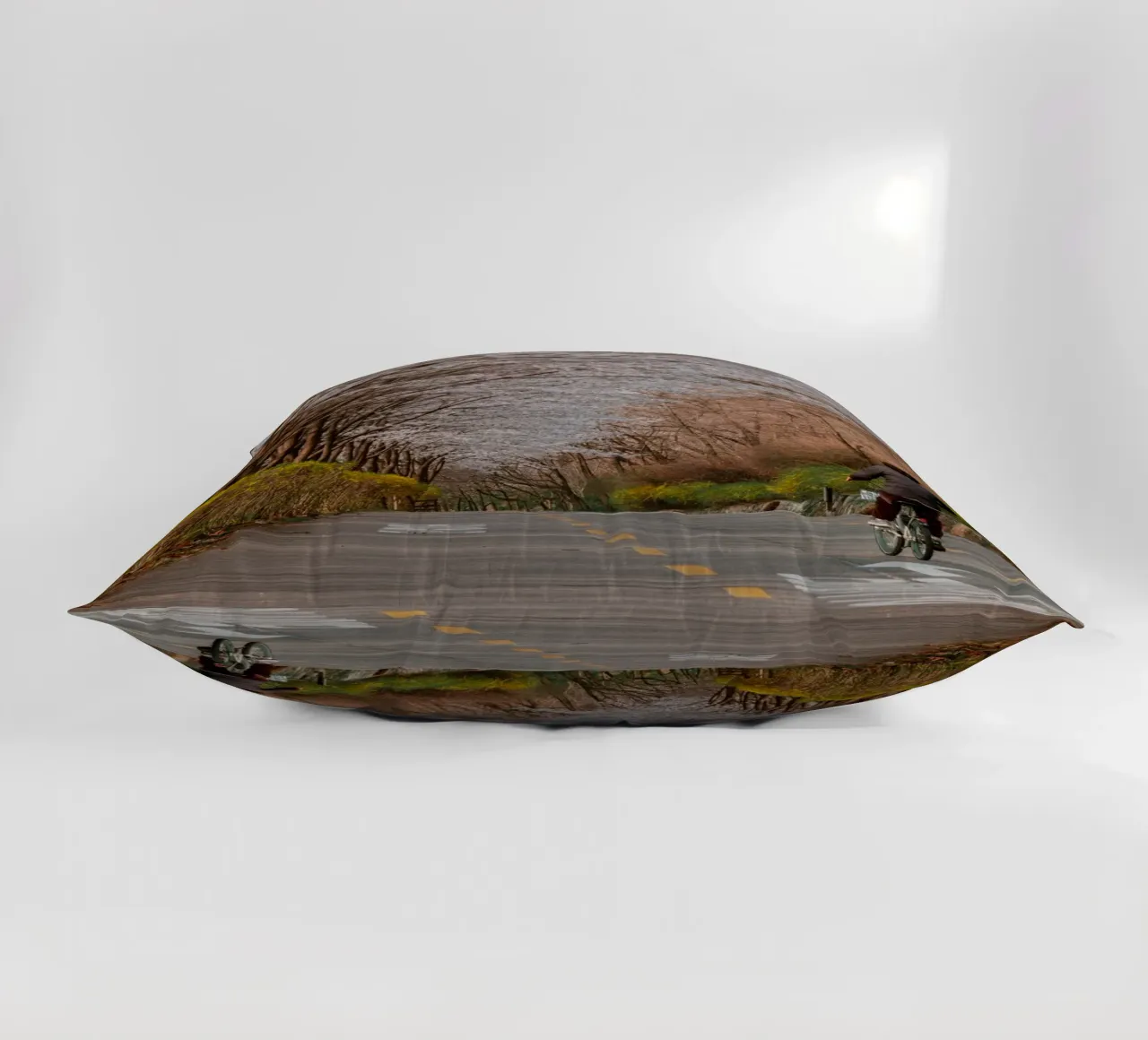 La strada dei ciliegi in fiore a Seul, Corea del Sud cuscino da mbgraphx2