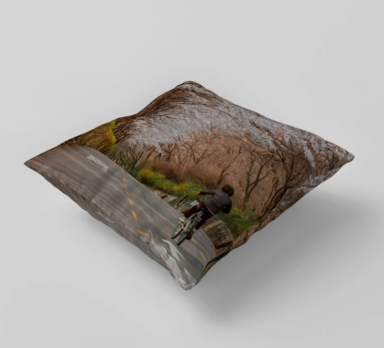 La strada dei ciliegi in fiore a Seul, Corea del Sud cuscino da mbgraphx2