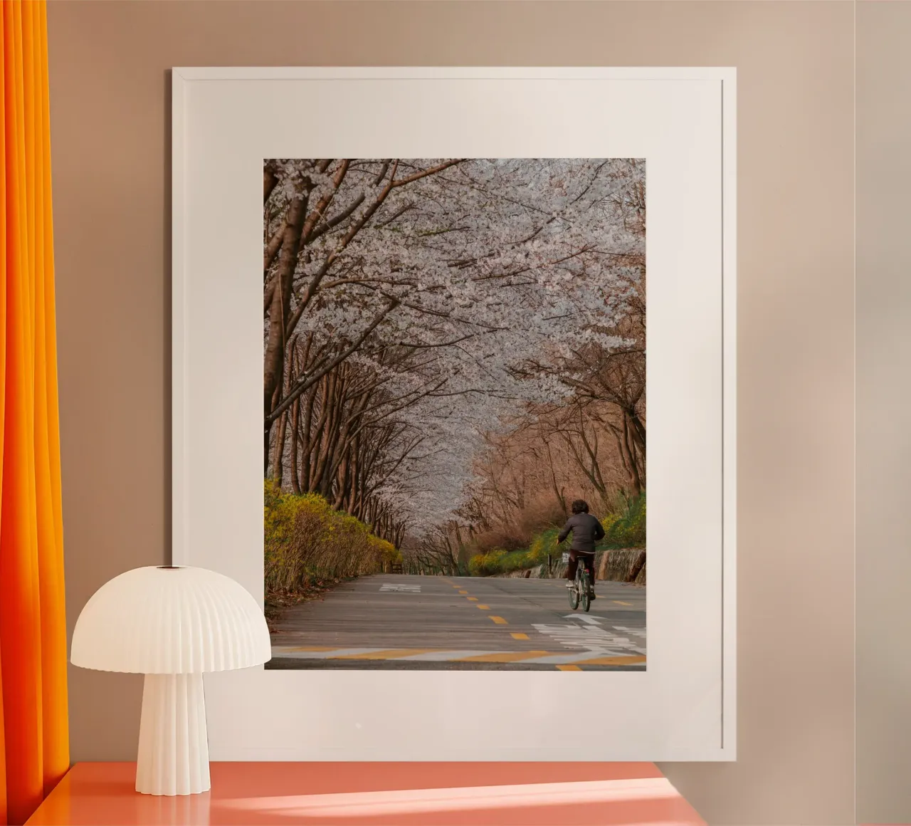 La strada dei ciliegi in fiore a Seul, Corea del Sud carta hahnemühle da mbgraphx2