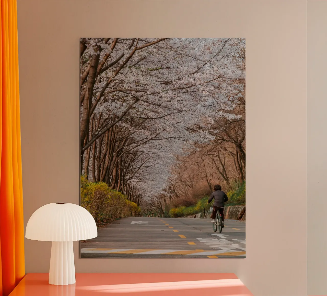 La strada dei ciliegi in fiore a Seul, Corea del Sud carta hahnemühle da mbgraphx2