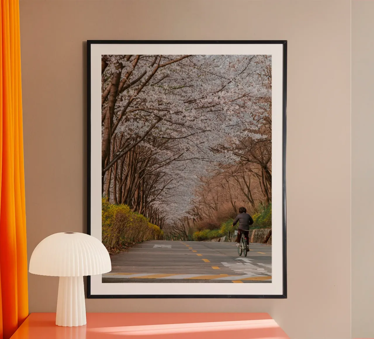 La strada dei ciliegi in fiore a Seul, Corea del Sud carta hahnemühle da mbgraphx2