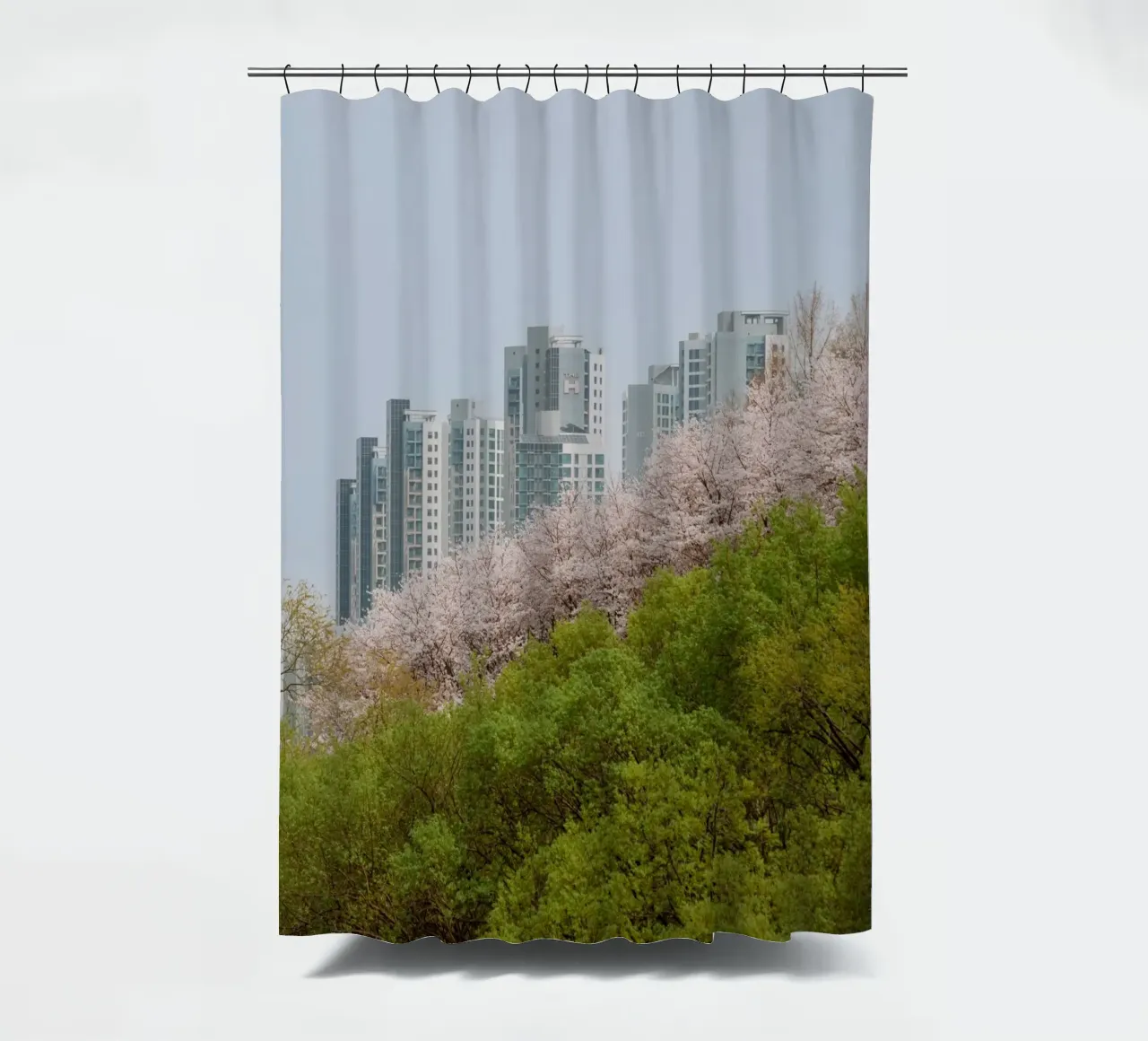 Strati di natura a Seul, Corea del Sud tenda da doccia da mbgraphx2