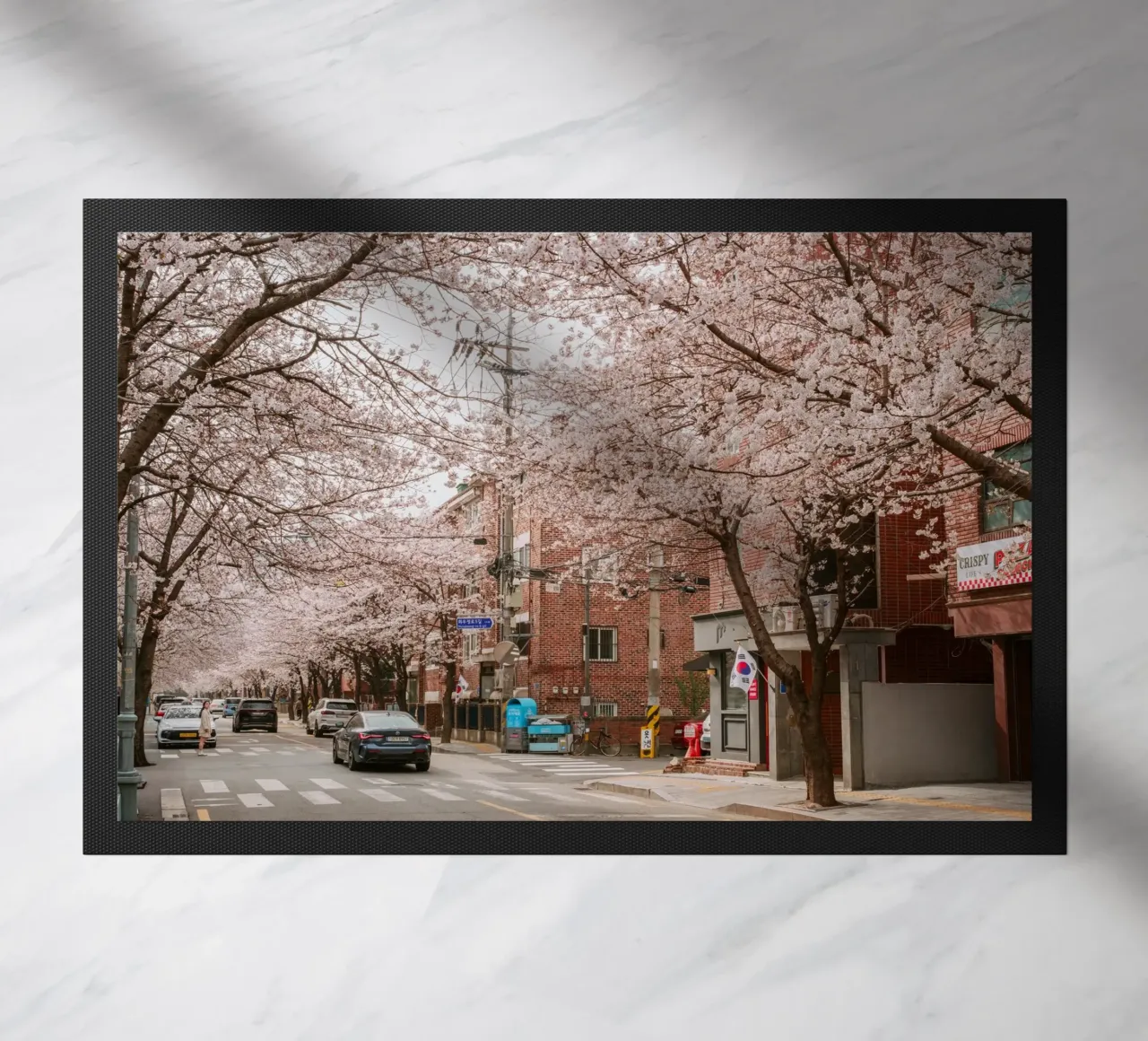 La strada dei ciliegi in fiore a Seul, Corea del Sud zerbino da mbgraphx2