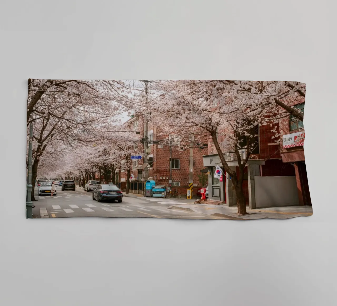 La strada dei ciliegi in fiore a Seul, Corea del Sud asciugamano da bagno da mbgraphx2