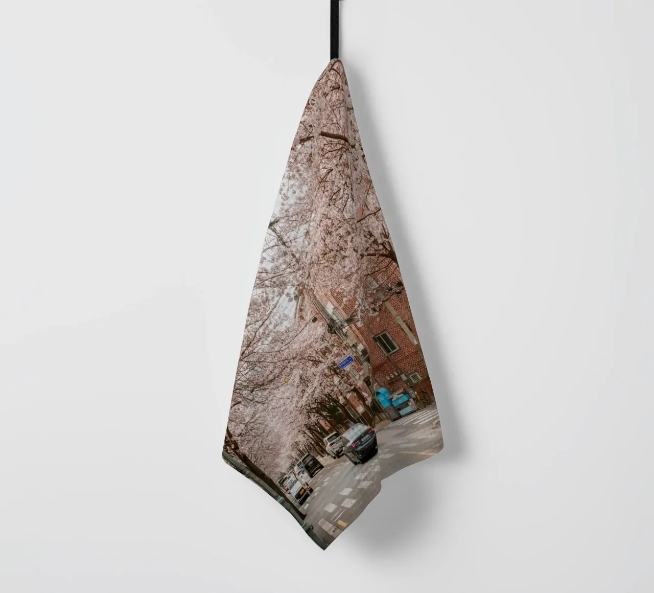 La strada dei ciliegi in fiore a Seul, Corea del Sud canovaccio da cucina da mbgraphx2