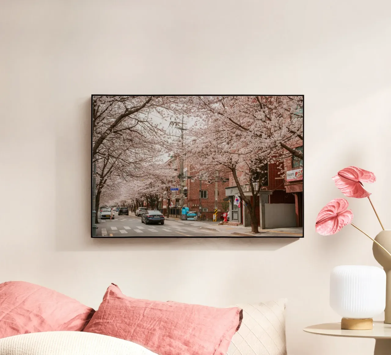 La strada dei ciliegi in fiore a Seul, Corea del Sud plexiglass da mbgraphx2