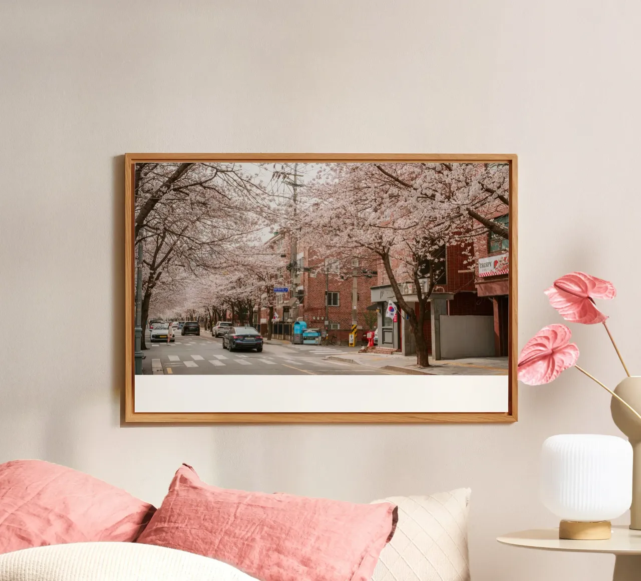 La strada dei ciliegi in fiore a Seul, Corea del Sud alluminio dibond da mbgraphx2