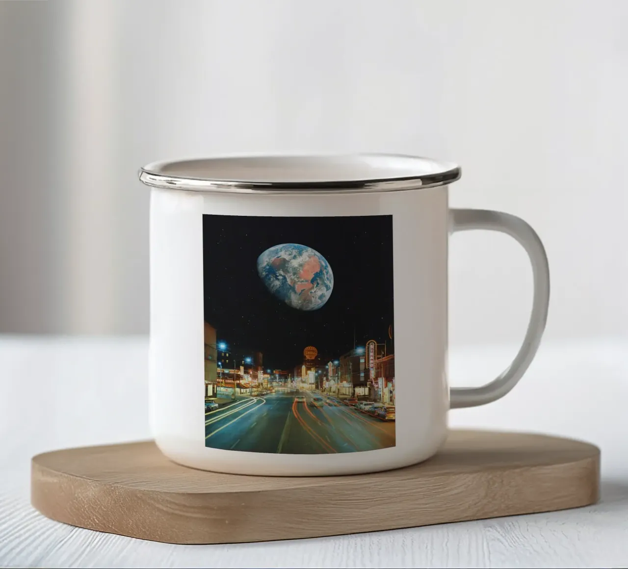 Cavalcata notturna tazza in smalto da Dapidoka