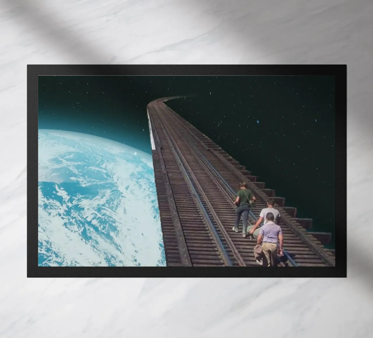 This train terminates here doormat by Dapidoka