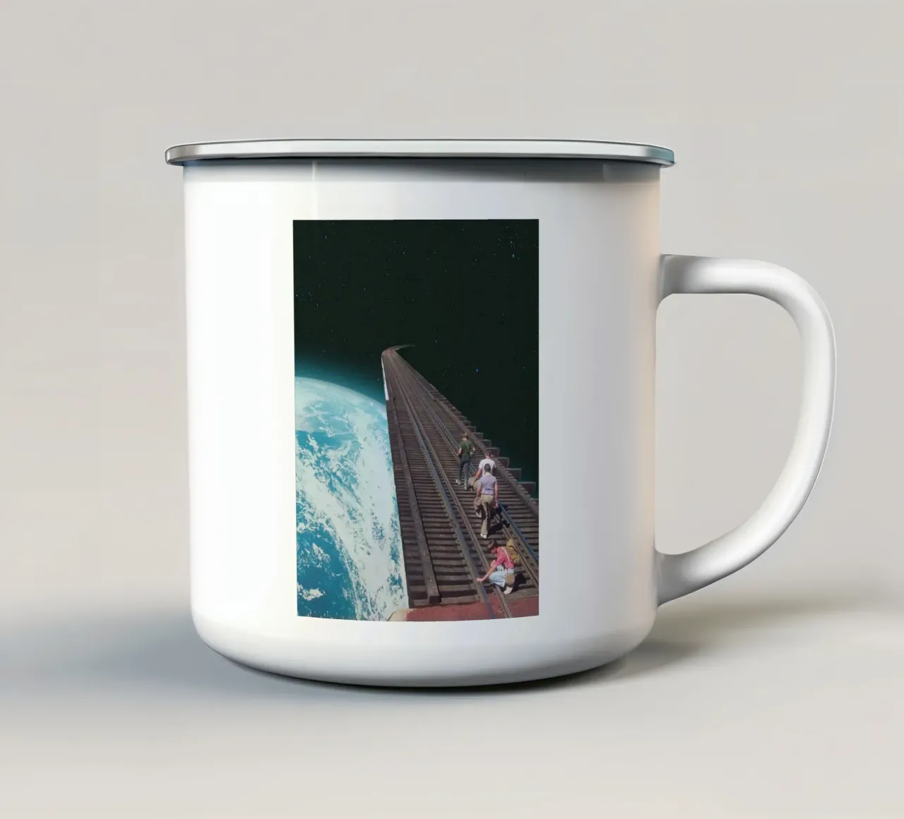 Questo treno termina qui tazza in smalto da Dapidoka