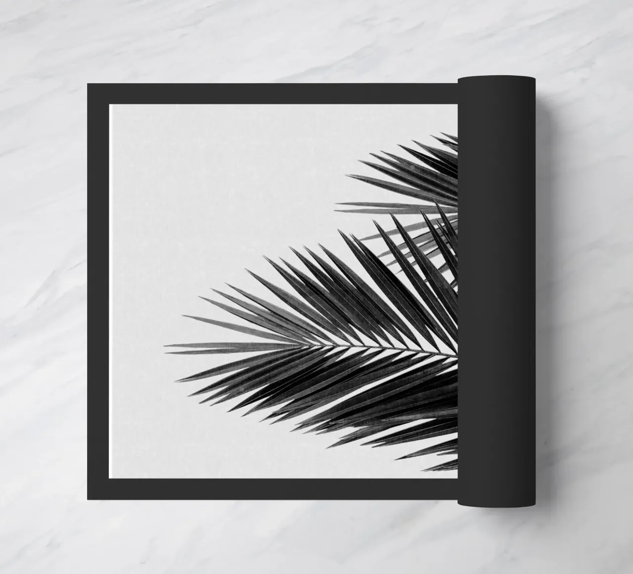 Foglia di palma in bianco e nero II zerbino da Orara Studio