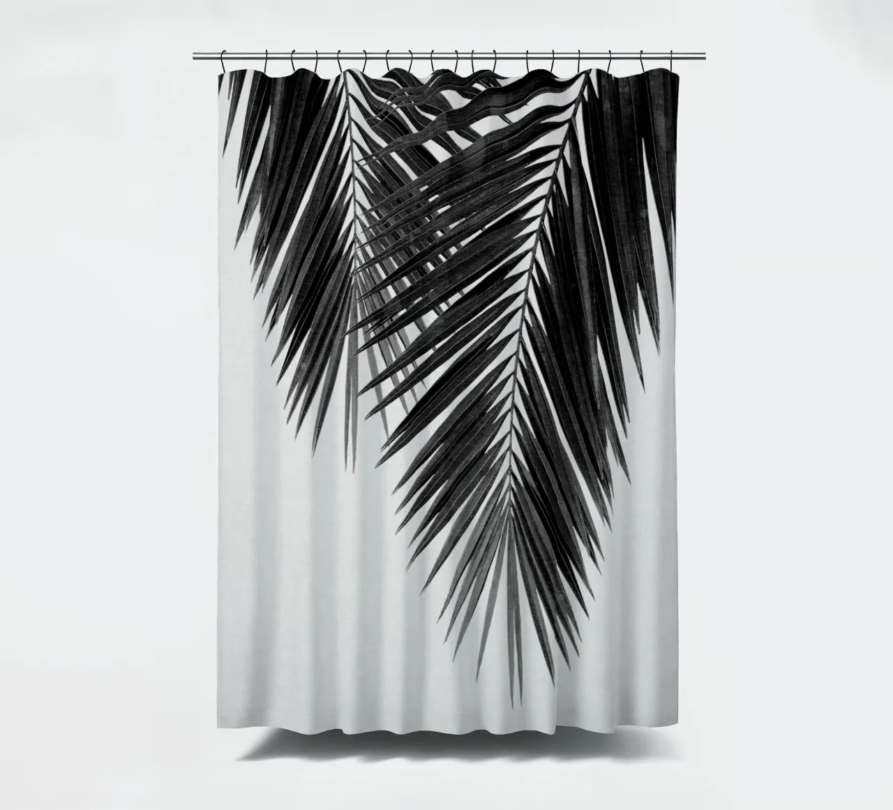 Foglia di palma in bianco e nero II tenda da doccia da Orara Studio
