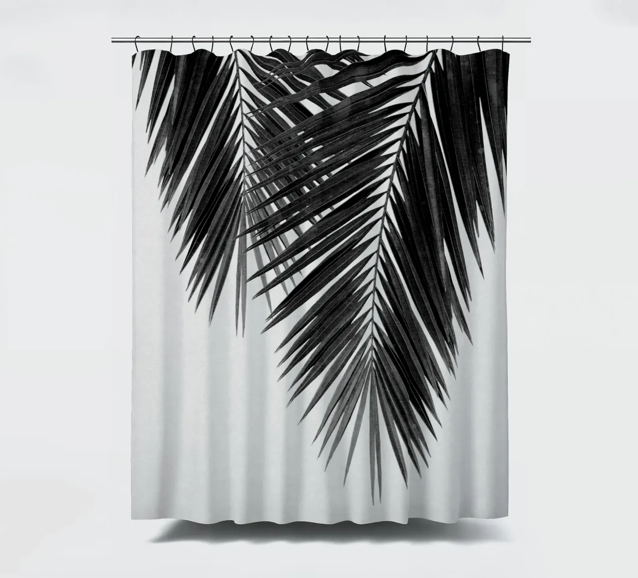 Foglia di palma in bianco e nero II tenda da doccia da Orara Studio