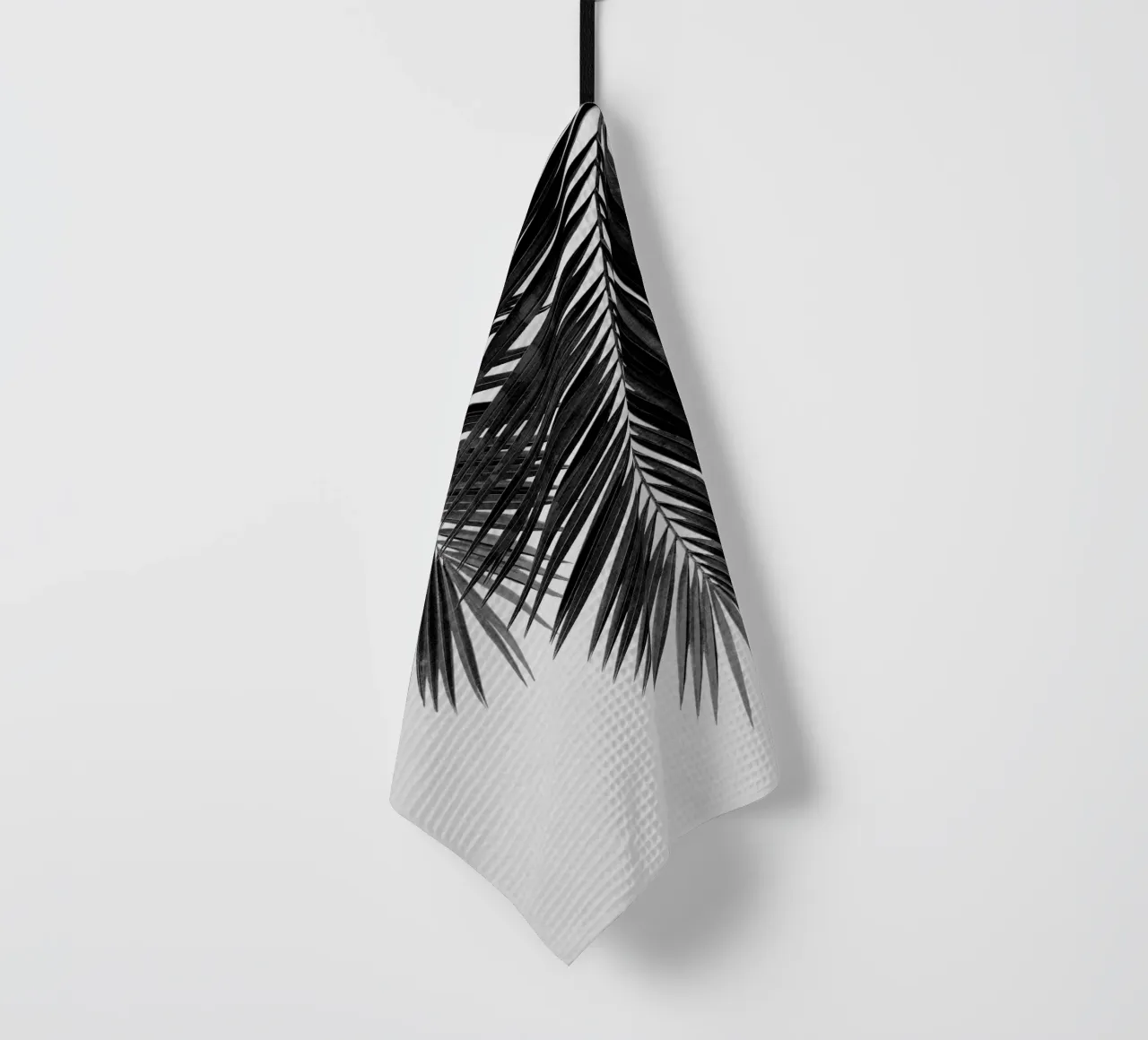 Foglia di palma in bianco e nero II canovaccio da cucina da Orara Studio