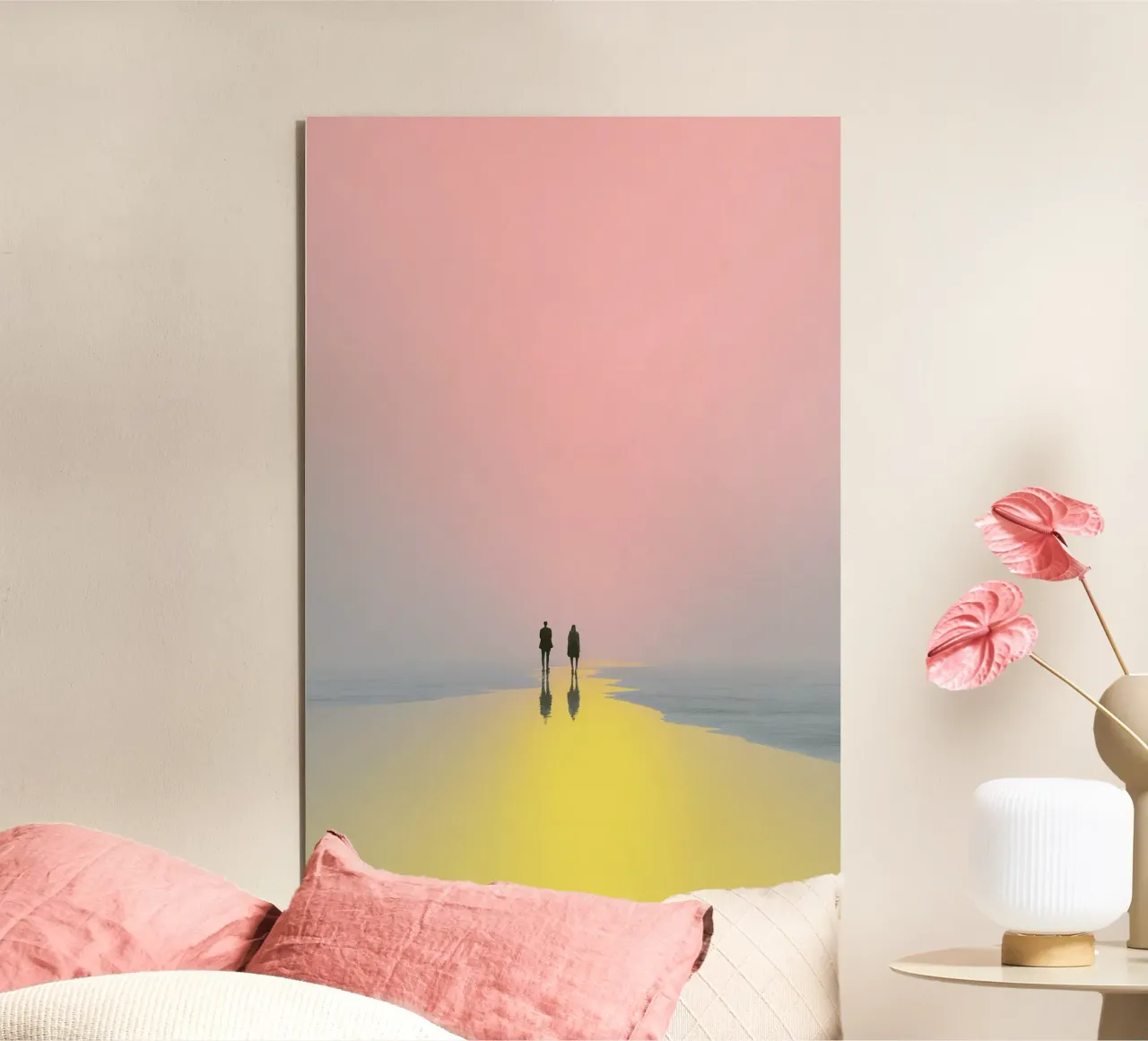 Blush Horizon, Lemon Path alluminio dibond da Tinyverse Studio