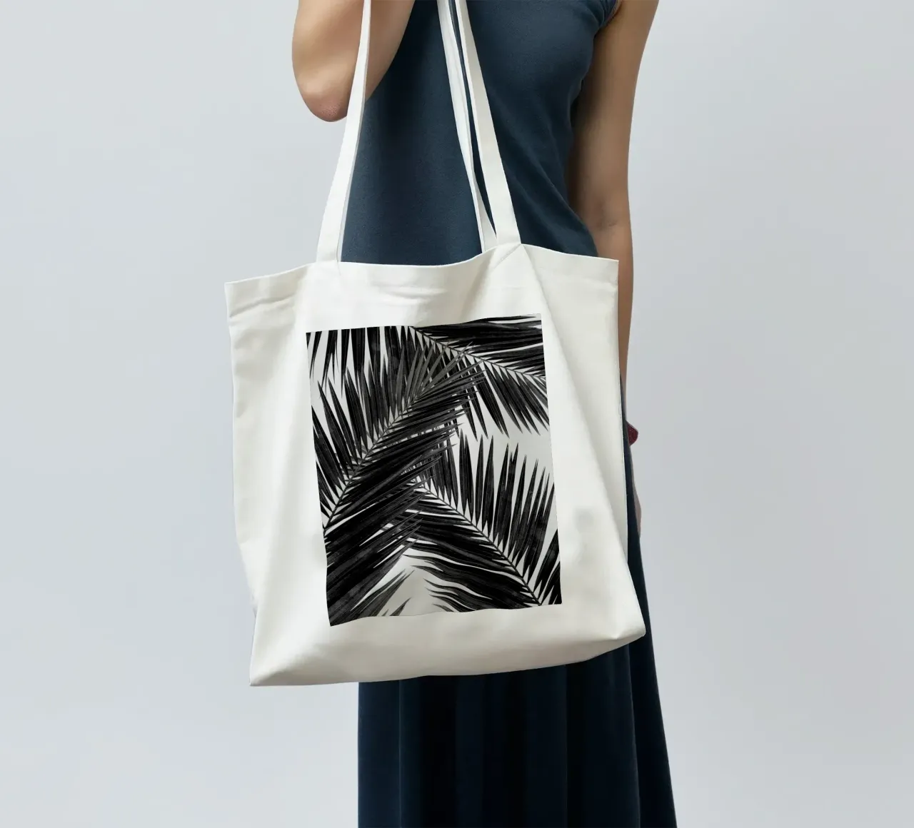 Palm Leaf Black & White III tote bag by Orara Studio