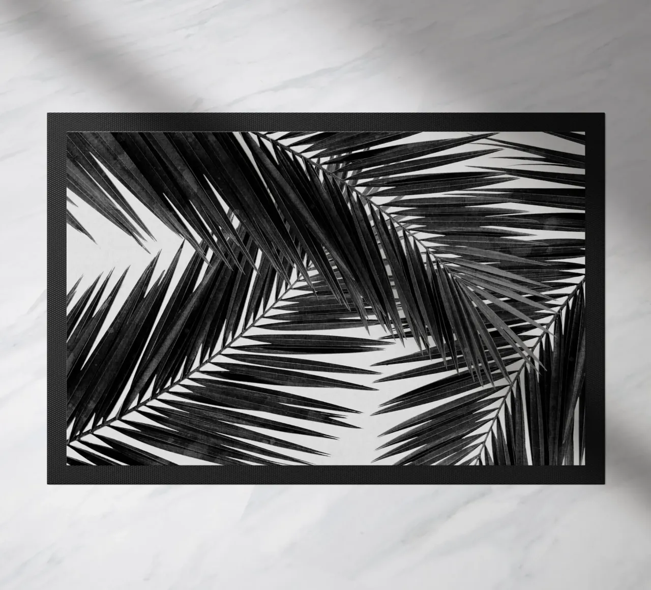 Foglia di palma in bianco e nero III zerbino da Orara Studio