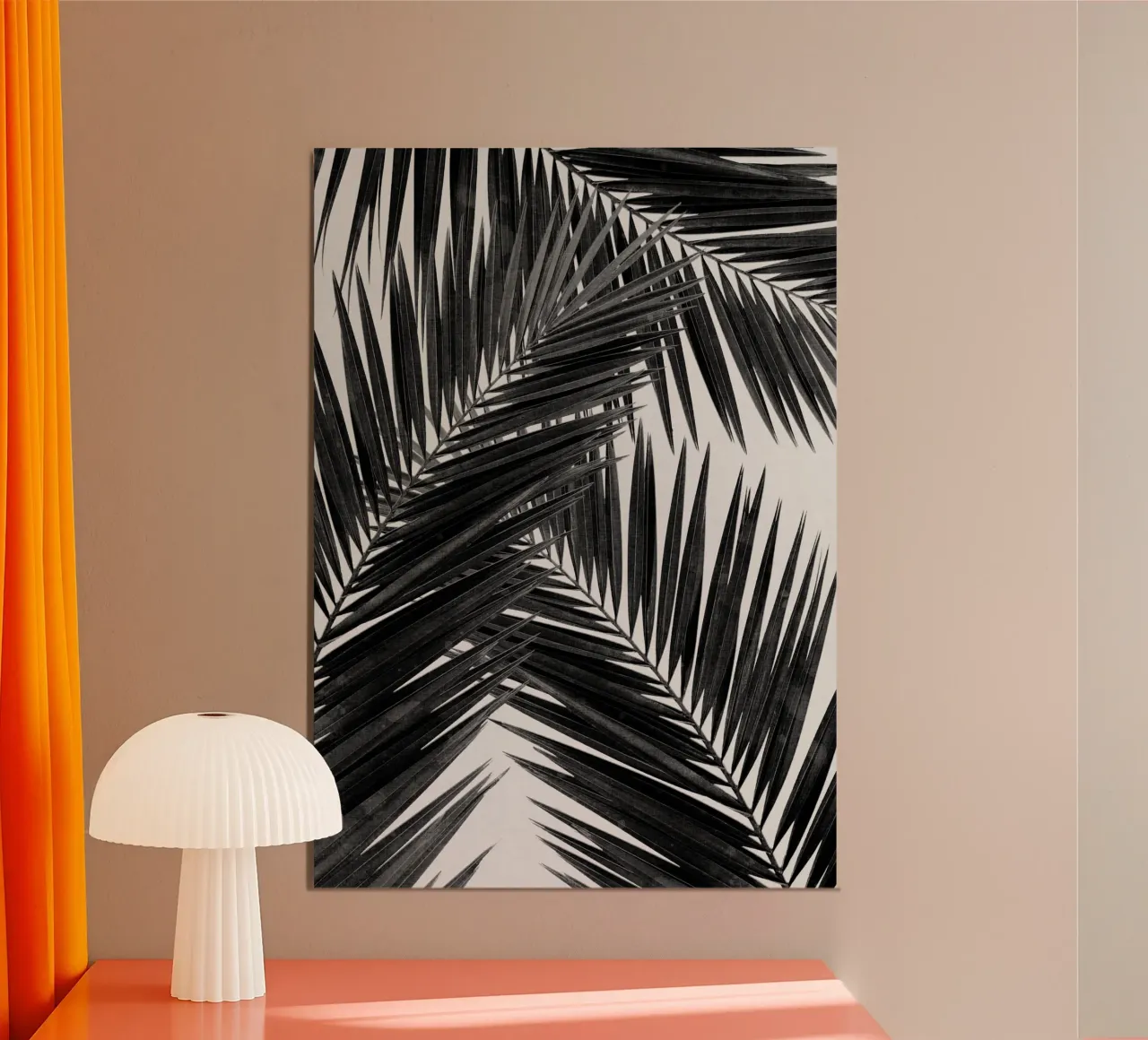 Foglia di palma in bianco e nero III alluminio dibond da Orara Studio