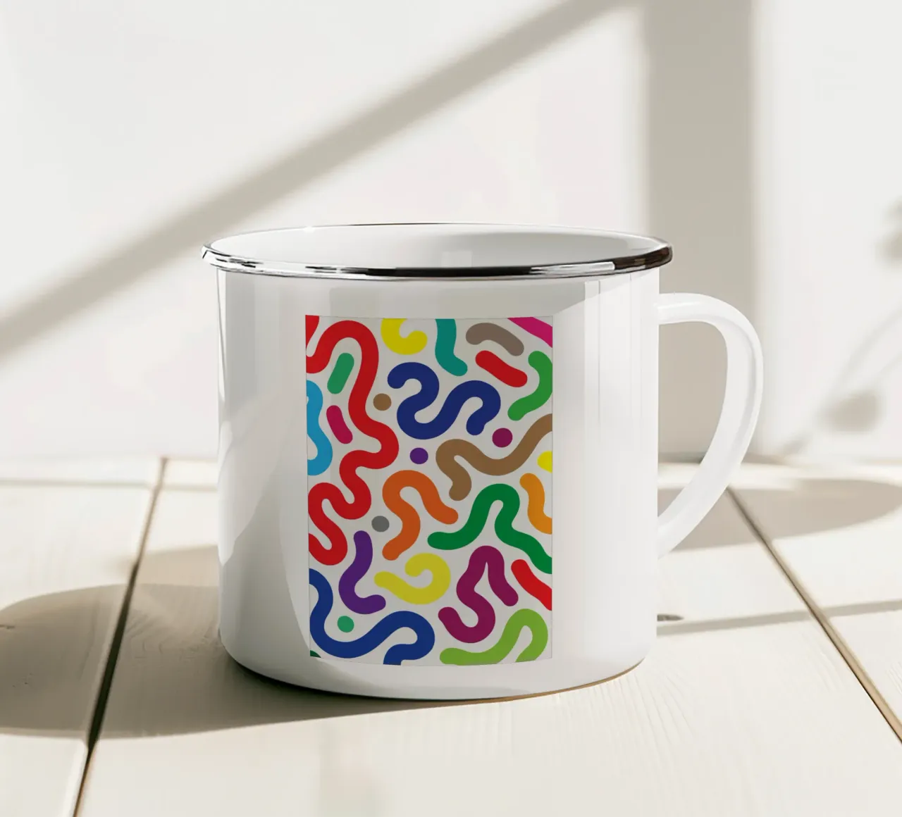 gruppo di vermi colorati tazza in smalto da boeboe