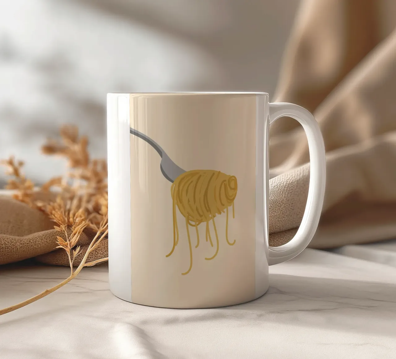 Linea di spaghetti a forcella tazza in ceramica da Studio Fun Boy