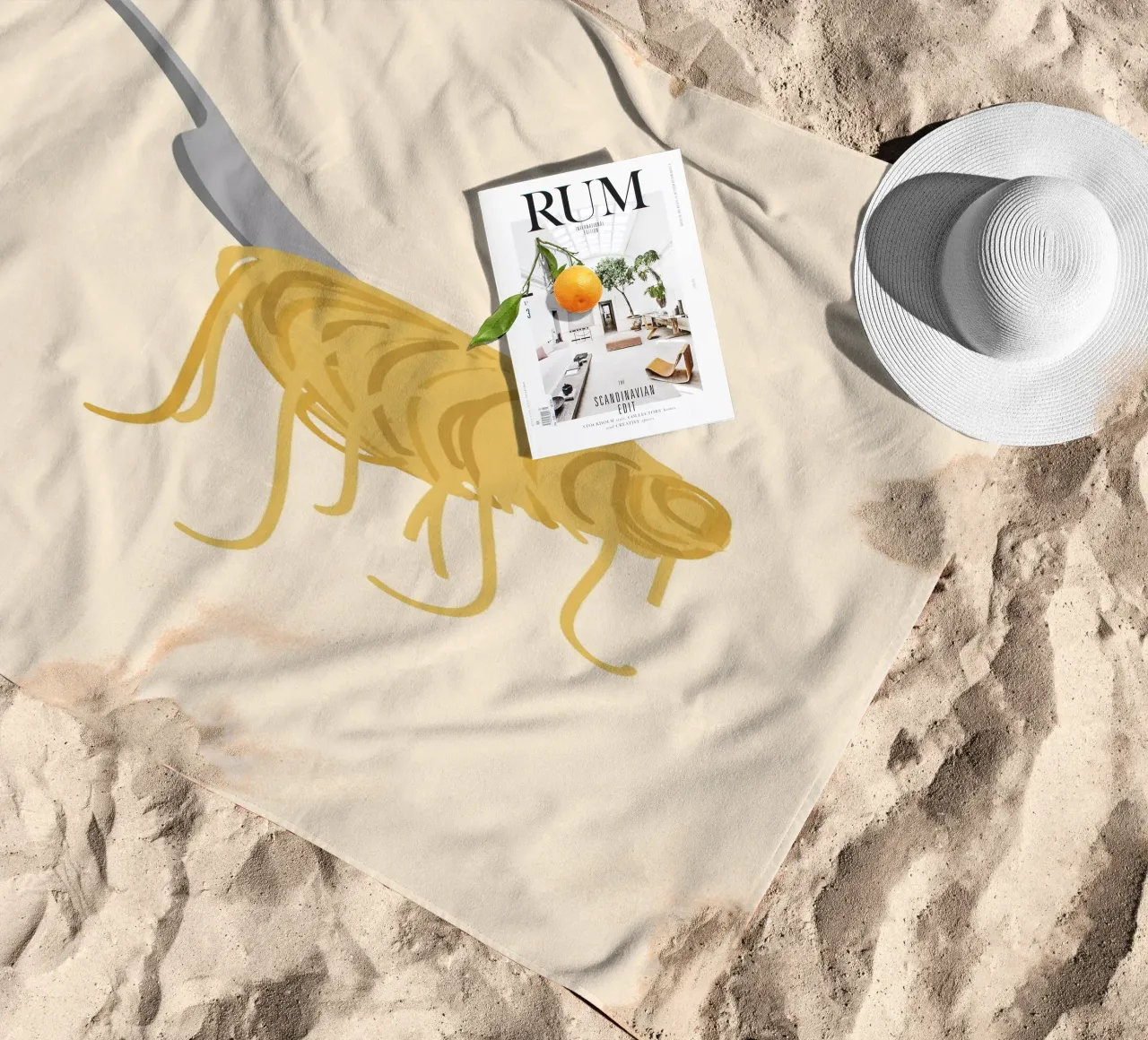 Linea di spaghetti a forcella telo mare da Studio Fun Boy