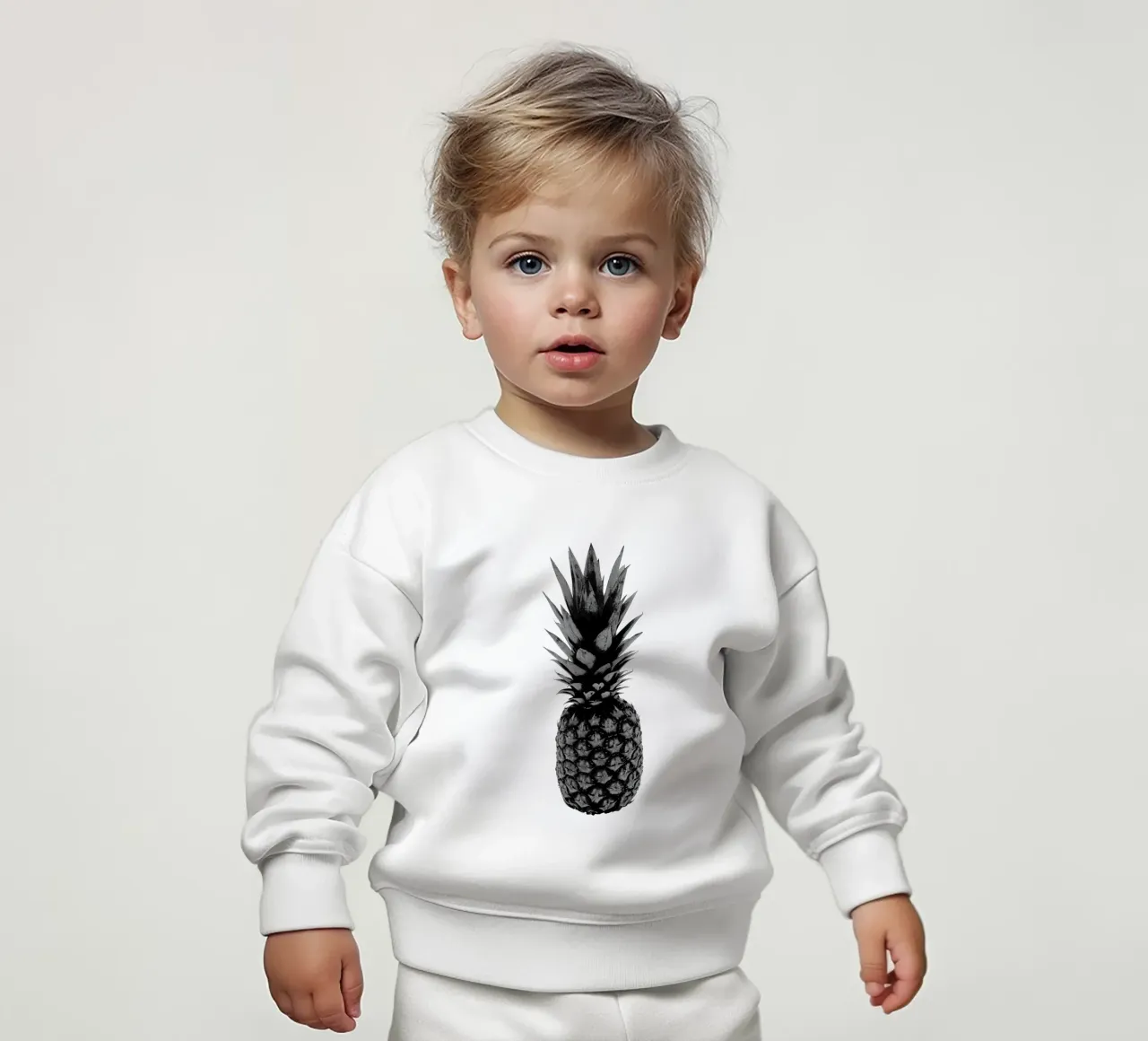Ananas in bianco e nero felpa neonato da Orara Studio
