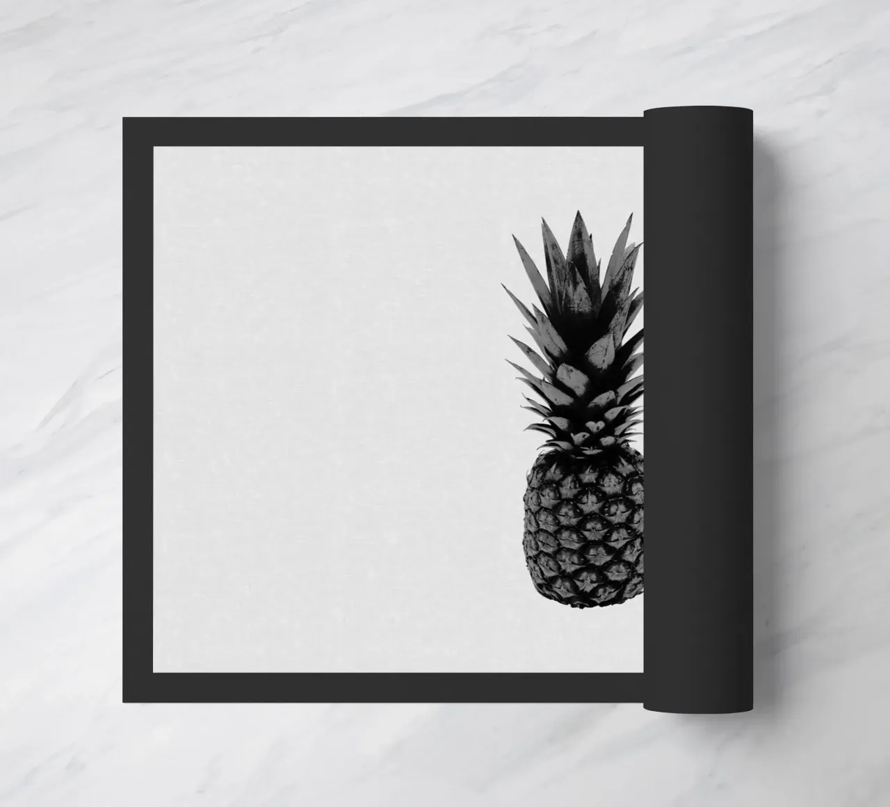 Ananas in bianco e nero zerbino da Orara Studio