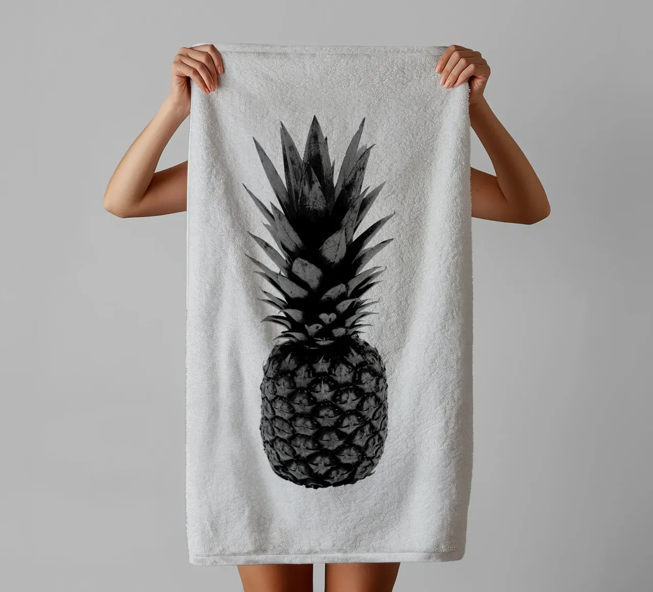 Ananas in bianco e nero asciugamano da bagno da Orara Studio