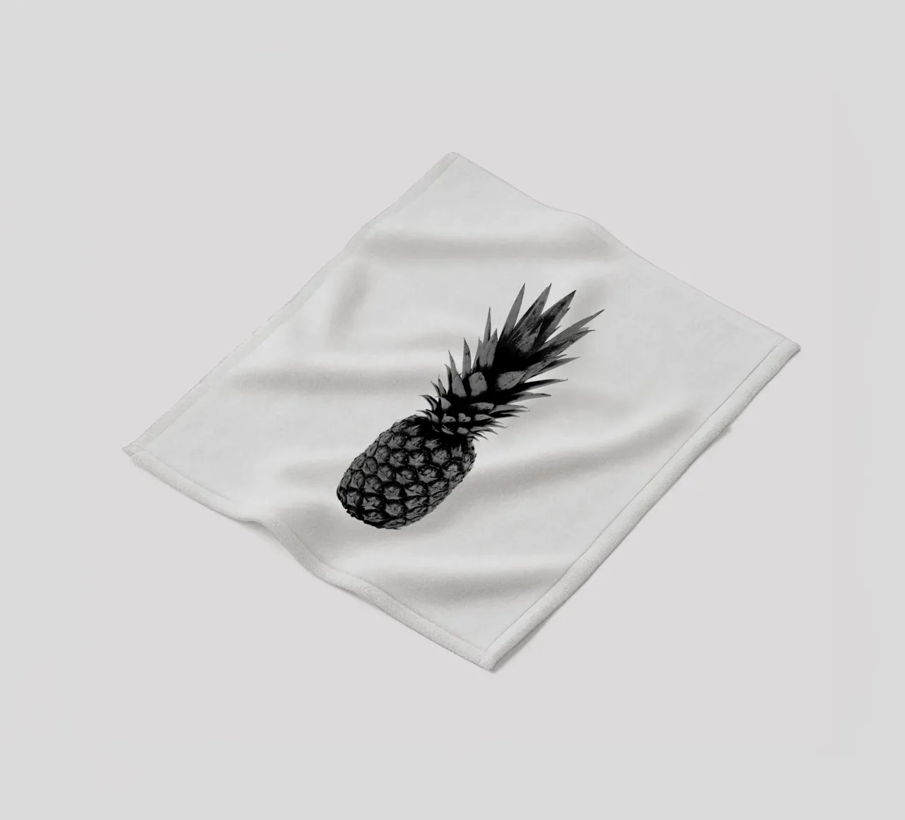 Ananas in bianco e nero coperta in pile da Orara Studio